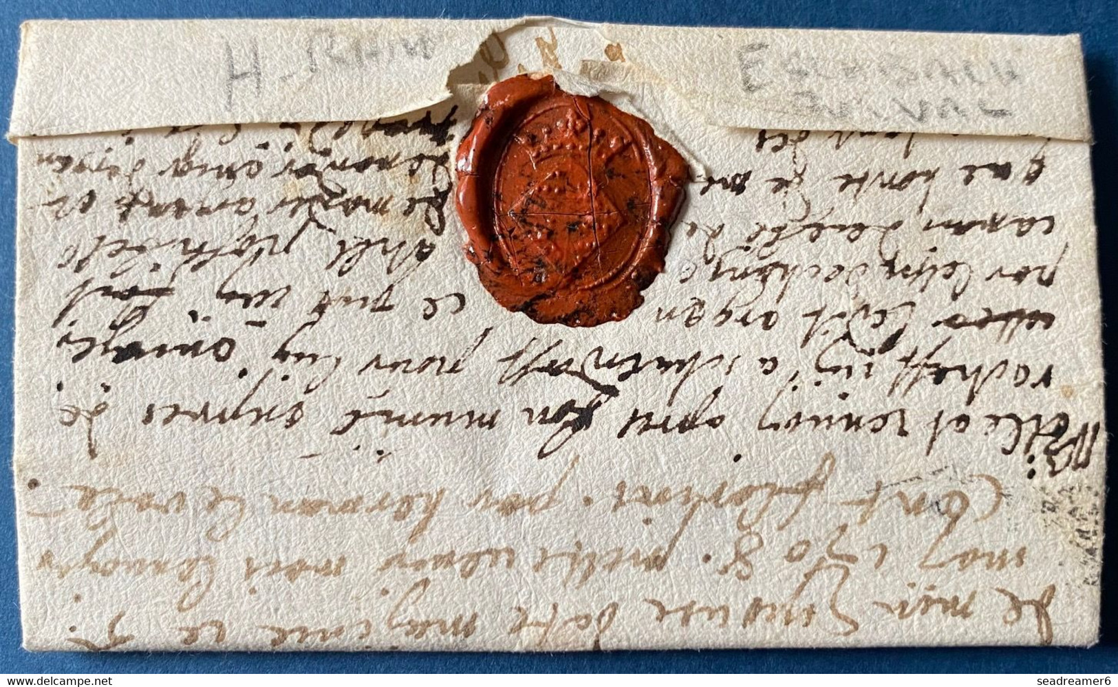 Lettre D'ESBACH De 1708 Du Baron Philippe Francois De Haen à Son Frère Baron Et Seigneur De Schwerdorff (Moselle) - ....-1700: Precursori