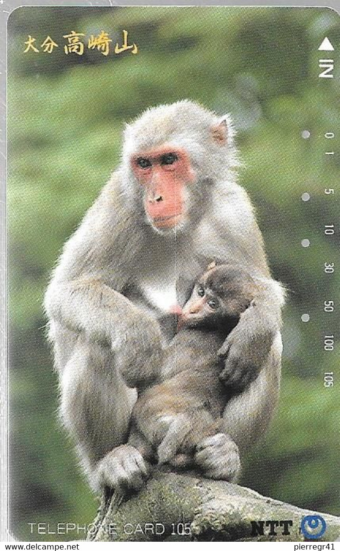 CARTE-MAGNETIQUE-JAPON-1990-SINGE Et Son BEBE-TBE/RARE - Jungle