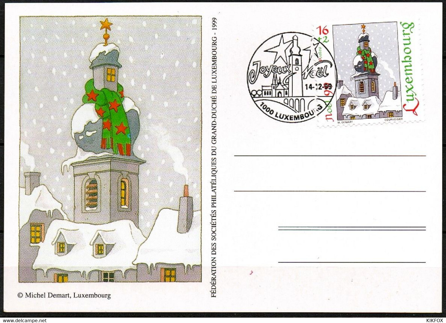 Luxembourg Luxemburg 1999 , MI 1484, Carte Joyeux  Noël, Frohe Weihnachten, - Cartas & Documentos