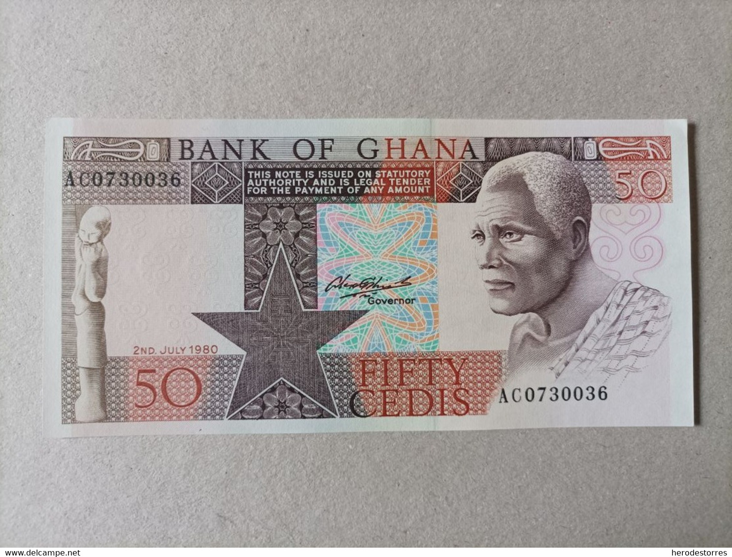 Billete De GHANA De 50 Cedis, Año 1980, UNC - Ghana