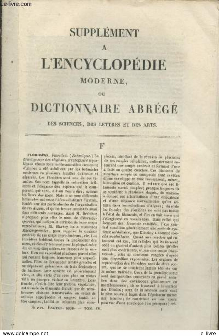 Complément De L'Encyclopédie Moderne - Dictionnaire Abrégé Des Sciences, Des Lettres, Des Arts, De L'industrie, De L'agr - Encyclopédies