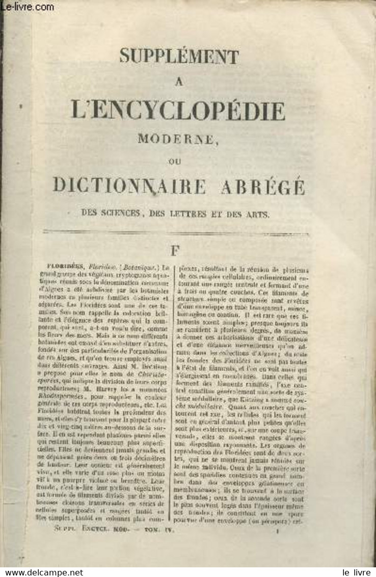 Complément De L'Encyclopédie Moderne - Dictionnaire Abrégé Des Sciences, Des Lettres, Des Arts, De L'industrie, De L'agr - Enzyklopädien