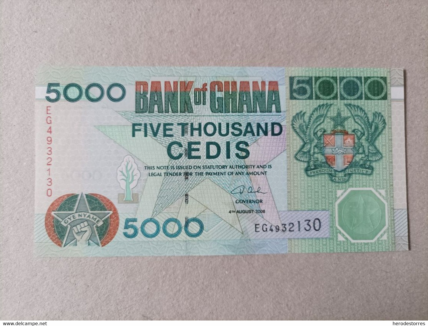 Billete De GHANA De 5000 Cedis, Año 2006, UNC - Ghana