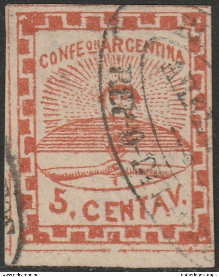Argentina 1860 Sc 4  Used Probable Forgery Small Thins - Usati