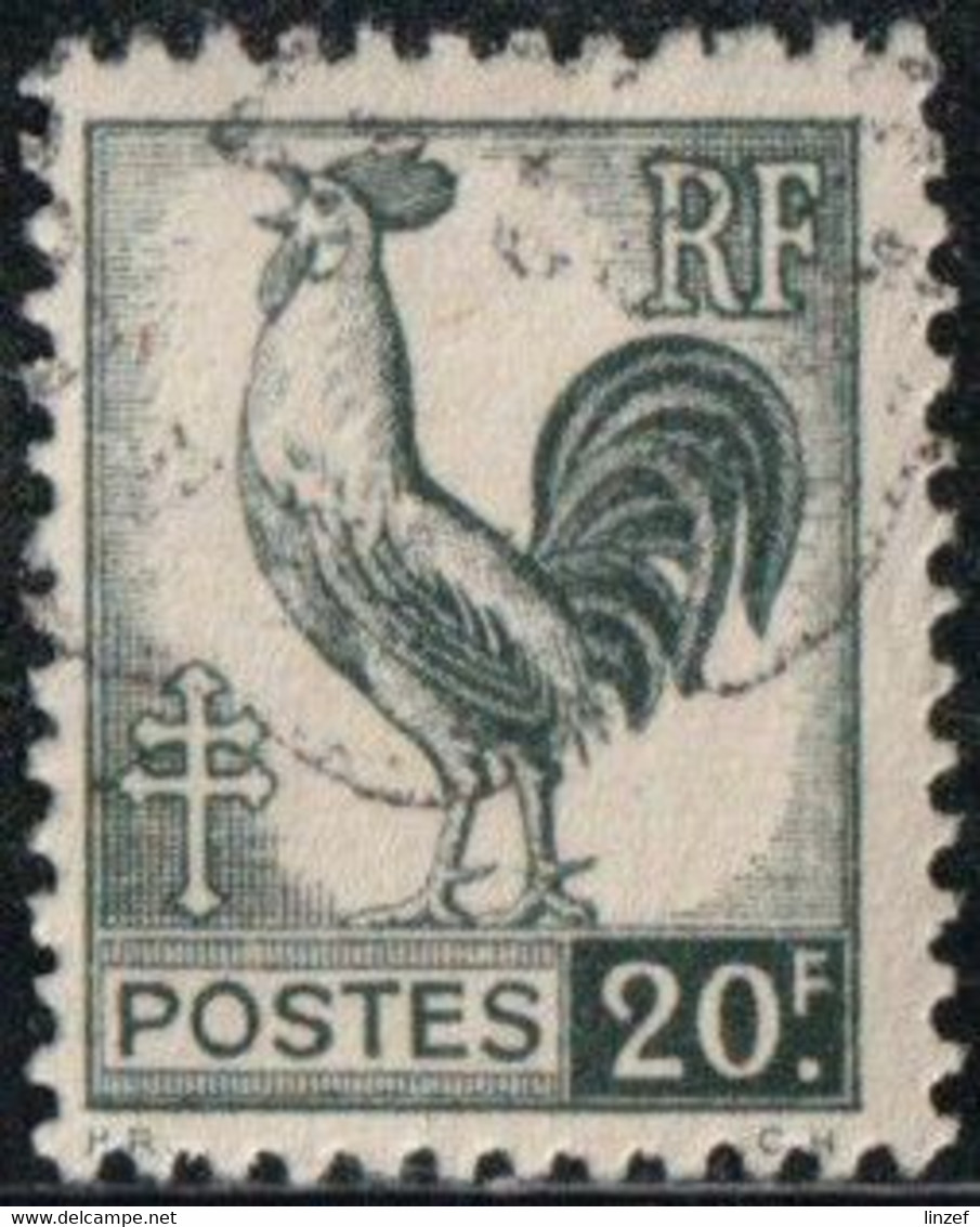 France 1944 Yv. N°648 - 20F Vert-noir - Oblitéré - 1944 Gallo E Marianna Di Algeri