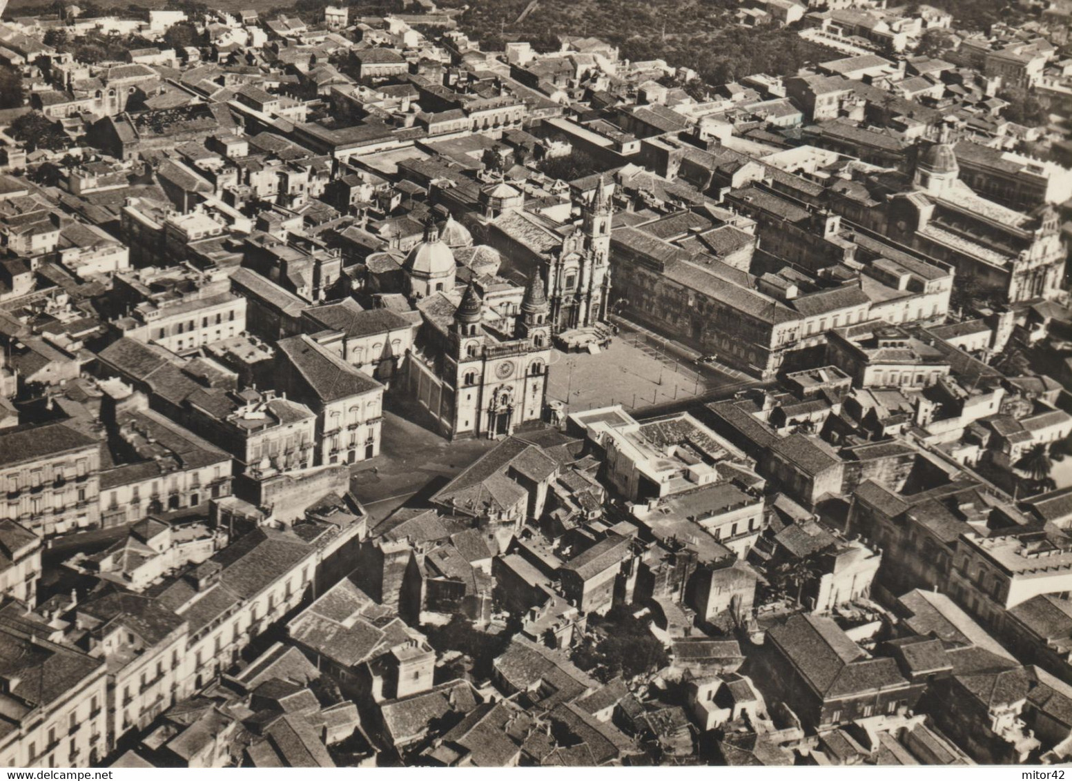 545-Acireale-CataniaPiazza Duomo Dall' Aereo-v.1957 X Catania - Acireale