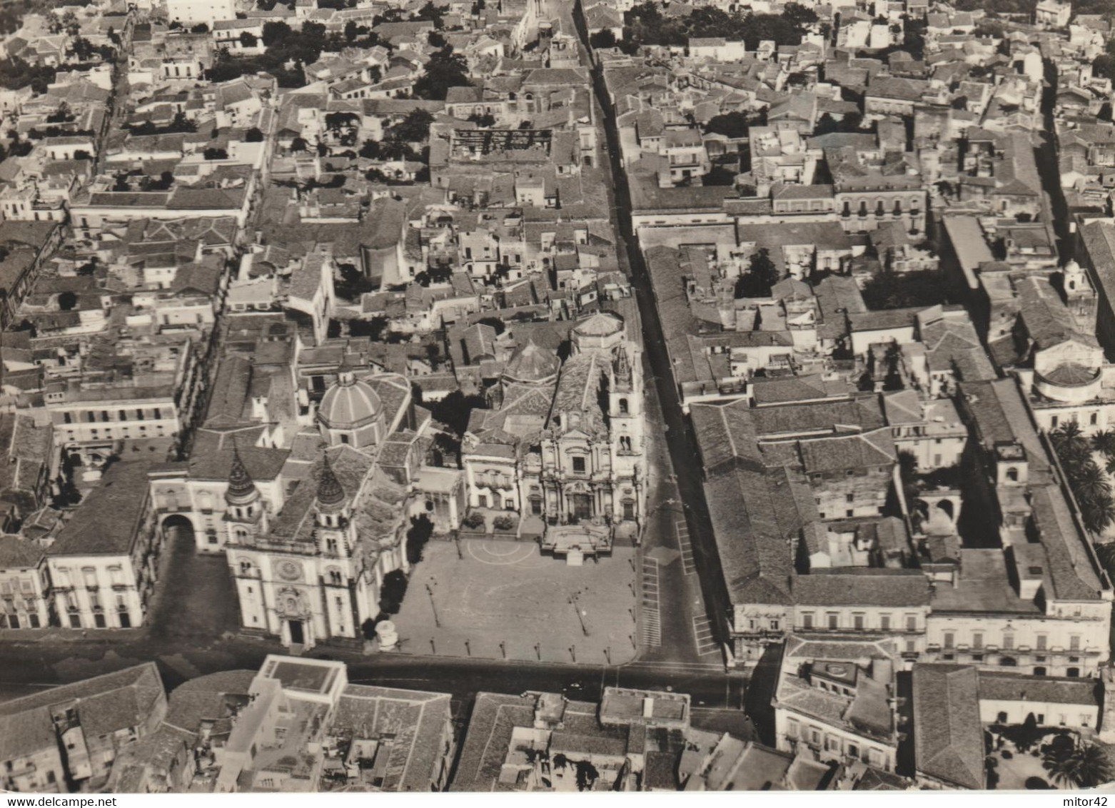 547-Acireale-Catania-Piazza Duomo Vista Dall' Aereo-v.1958 X Caltanissetta - Acireale