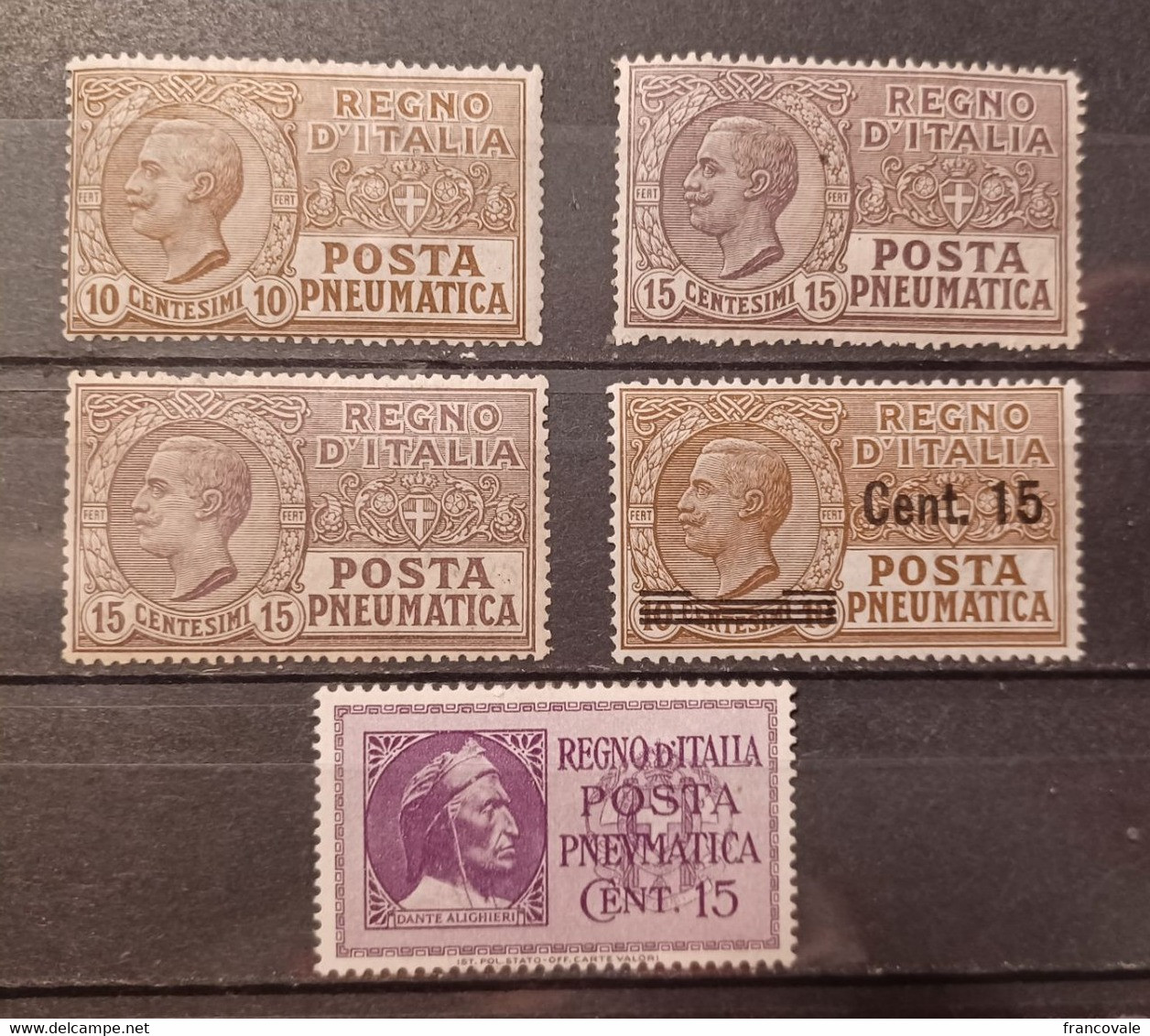 Italia Regno 1913 - 1933 Posta Pneumatica Lotto 5 Francobolli MH - Correo Neumático