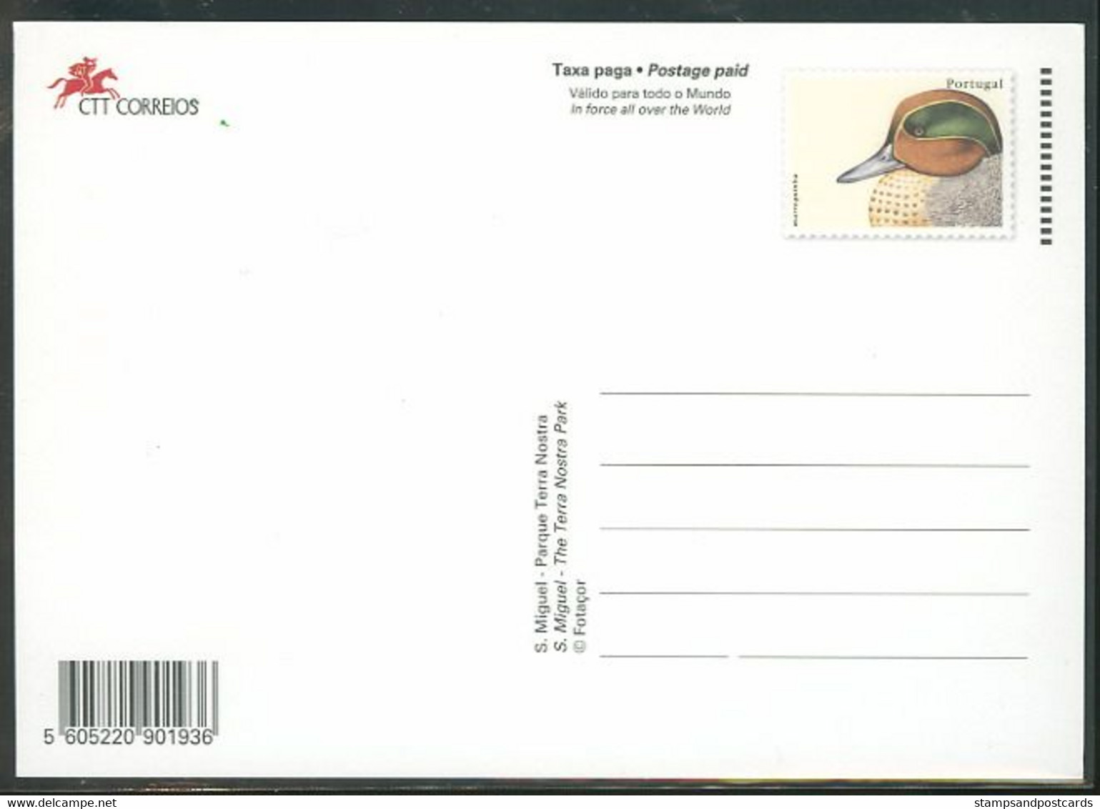 Portugal Entier Postal Açores Parc A S. Miguel Ile Volcanique Azores Postal Stationery S. Miguel Park Volcanic Island - Volcans