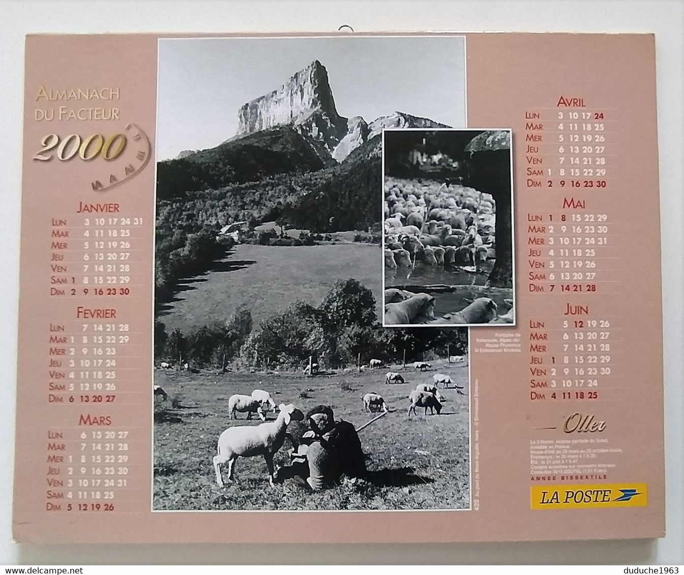 Calendrier La Poste - Almanach PTT 2000 - Orne - Grand Format : 1991-00