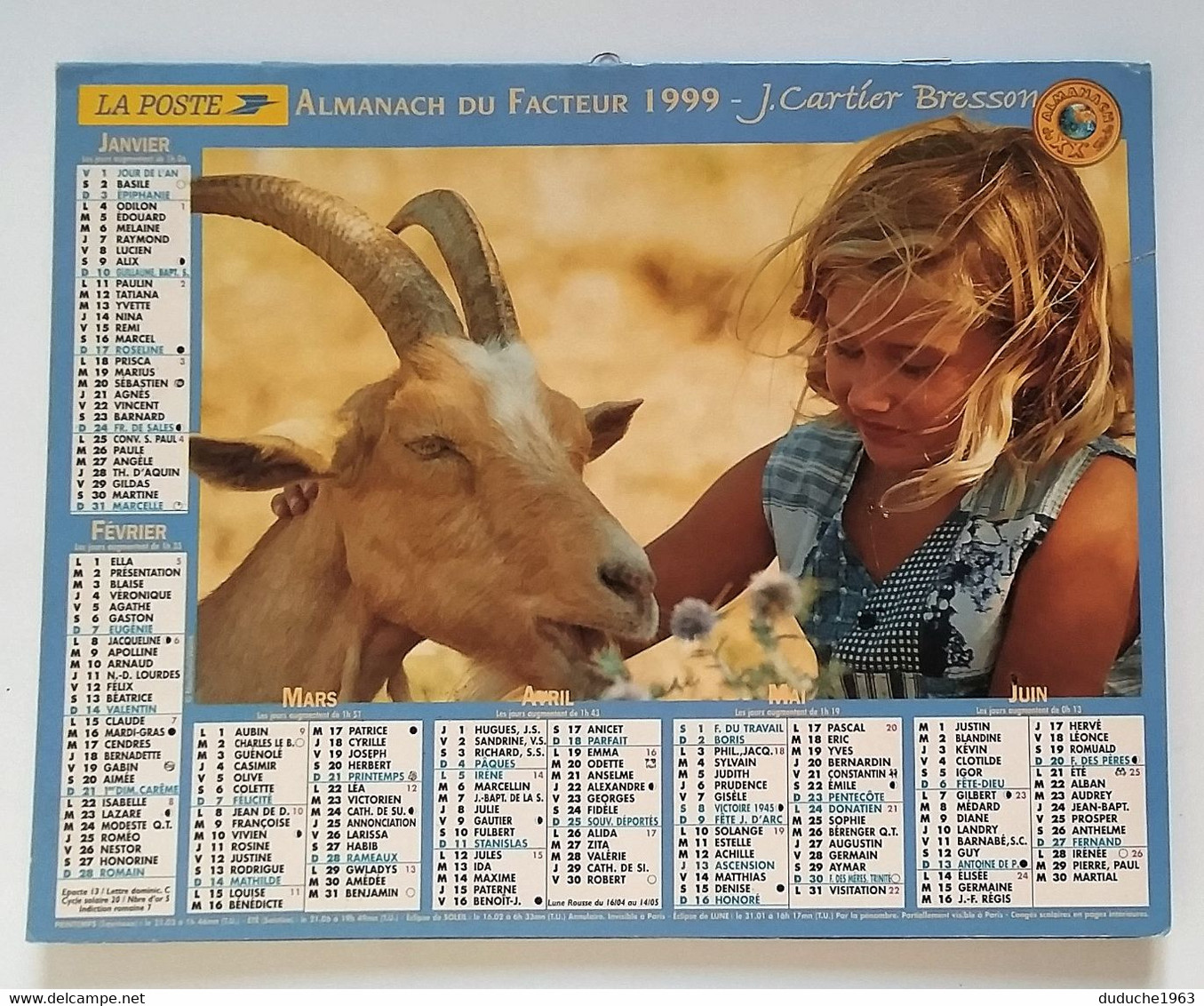 Calendrier La Poste - Almanach PTT 1999 + Poster - Bouches Du Rhône - Grand Format : 1991-00