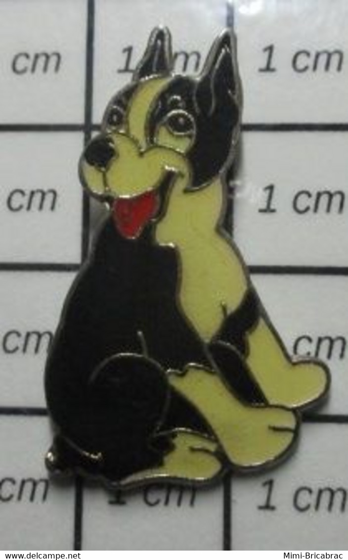 116A Pin's Pins / Rare Et De Belle Qualité !!! ANIMAUX / TRES JOLI CHIOT NOIR ET BLANC - Animaux