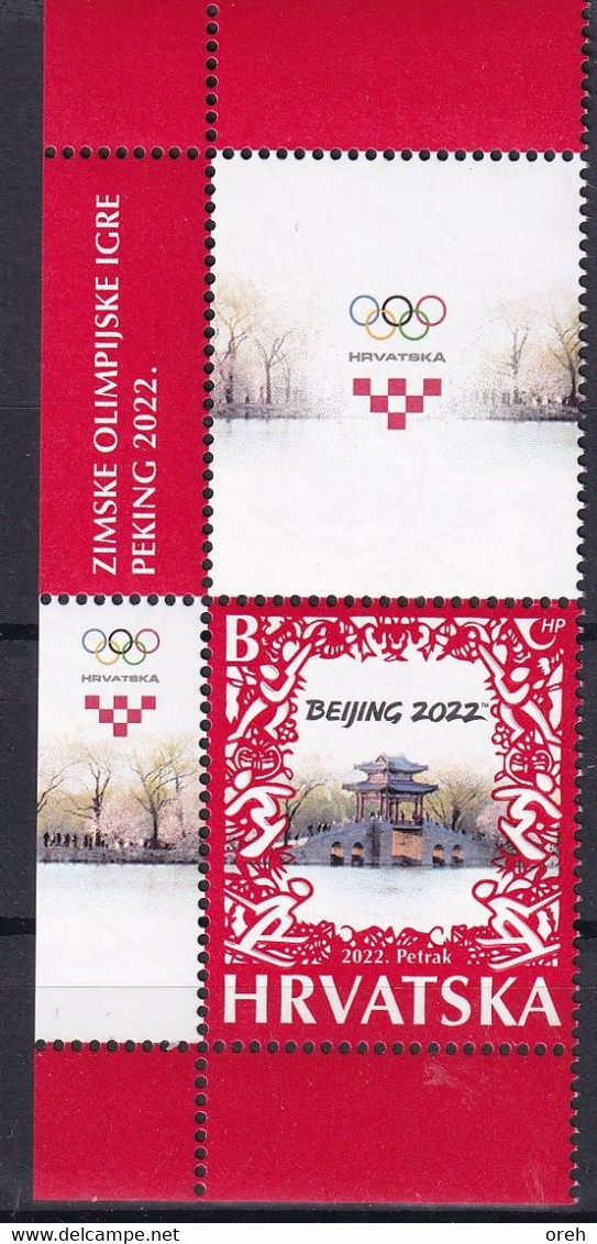 CROATIA,CROATIEN 2022,WINTER OLYMPIC GAMES  BEIJING, CHINA,WIGNETTE,,MNH - Invierno 2022 : Pekín