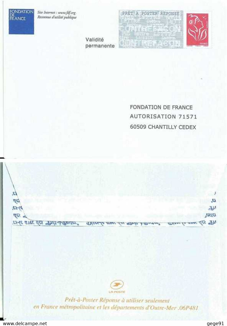 Pap Réponse Lamouche - Fondation De France - Agrément 06P481 - Prêts-à-poster: Réponse /Lamouche