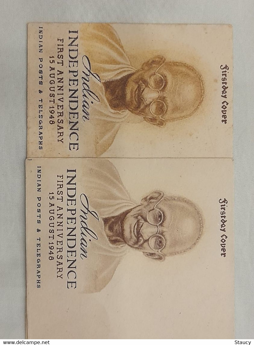 INDIA 1948 Error MAHATMA GANDHI BLANK FIRST DAY COVER "2 Different Shades" FDC Without Stamps As Per Scan - Nuovi