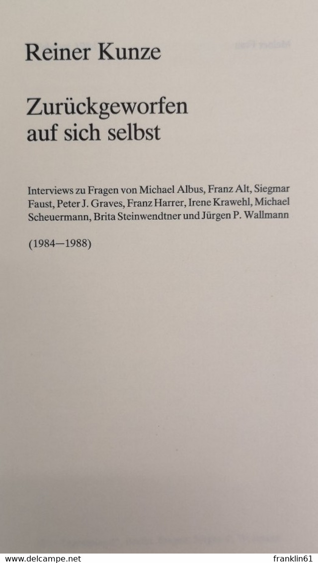 Zurückgeworfen Auf Sich Selbst (1984 - 1988). - Política Contemporánea