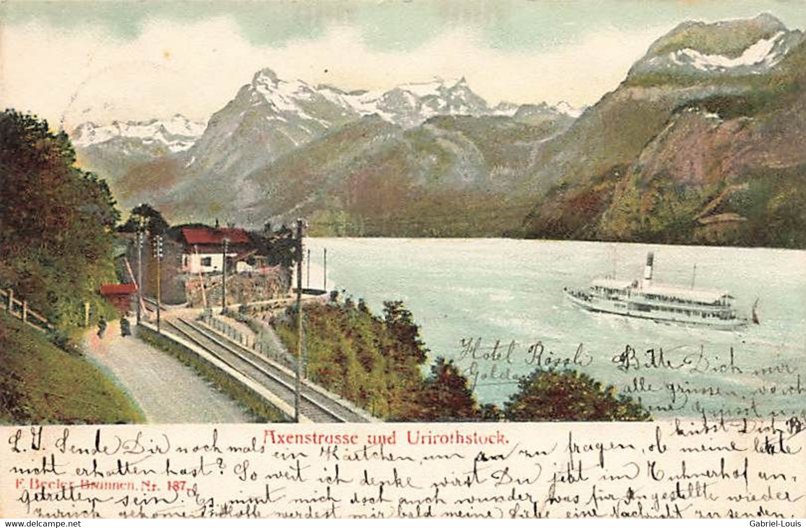 Axenstrasse Und Urirothstock Vierwaldstättersee Bateau à Vapeur - Steamer - Dampfschiff 1906 - Autres & Non Classés