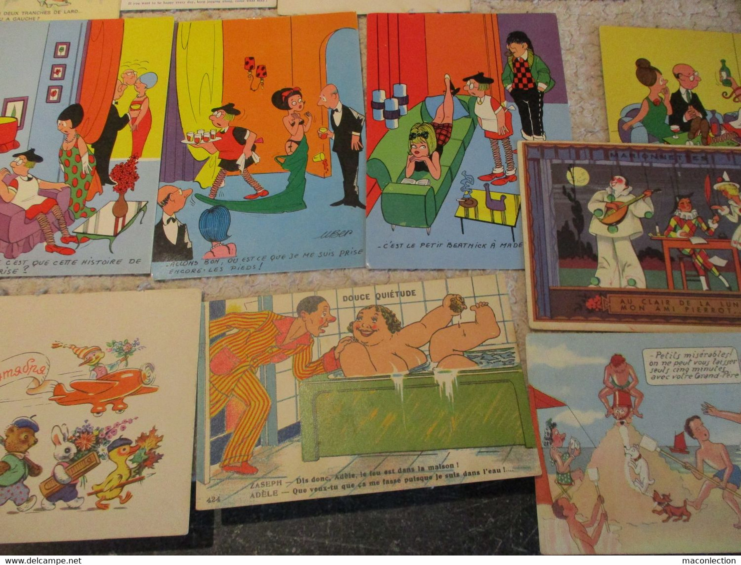 Lot 31 cpa Illustrateur Dubout Poulbot Jean de Preissac Tempest J Bellus Kiraz Rap Arot