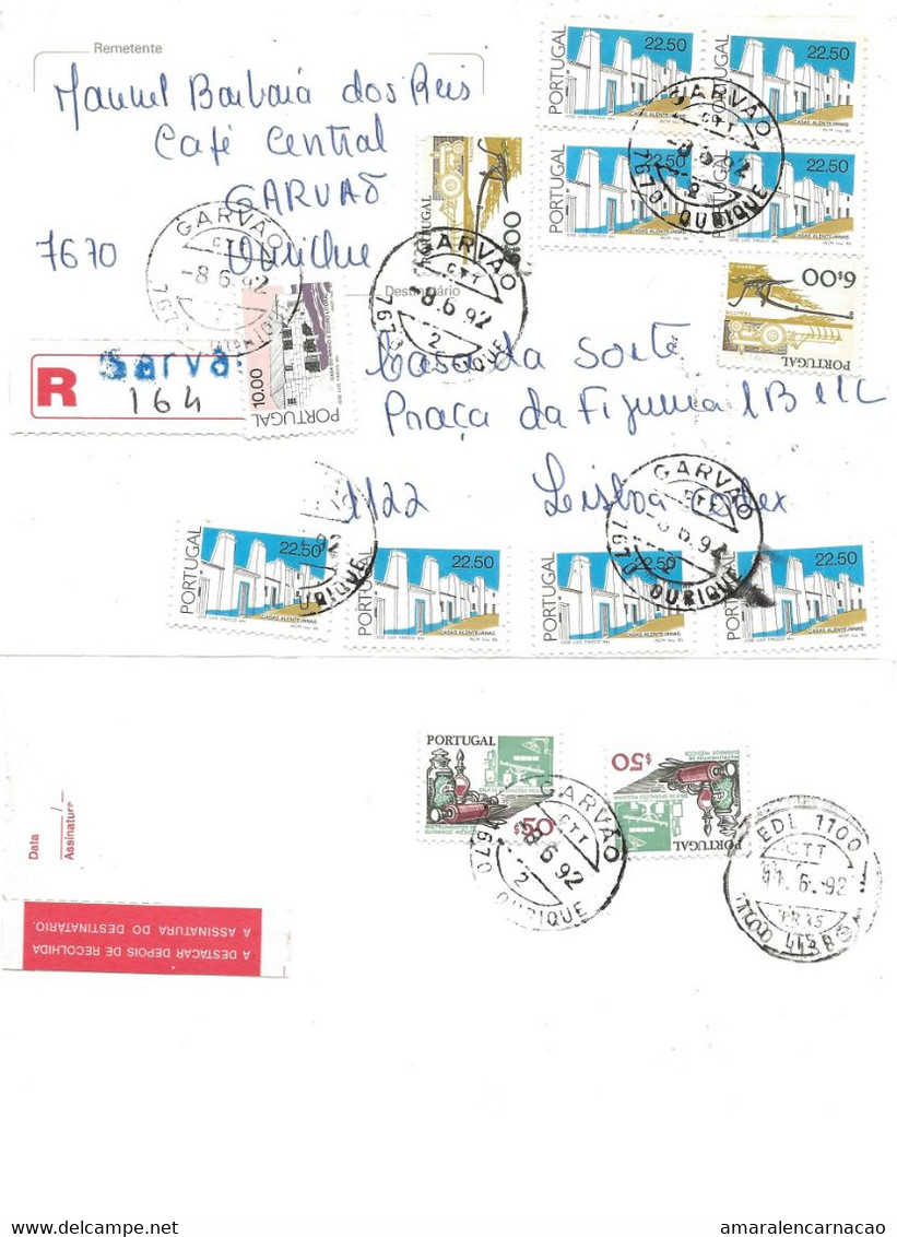 TIMBRES - STAMPS - FRANCOBOLLI - MARCOPHILIE - LETTRE RECOMMANDÉ - PORTUGAL - TIMBRES DIVERS - Briefe U. Dokumente