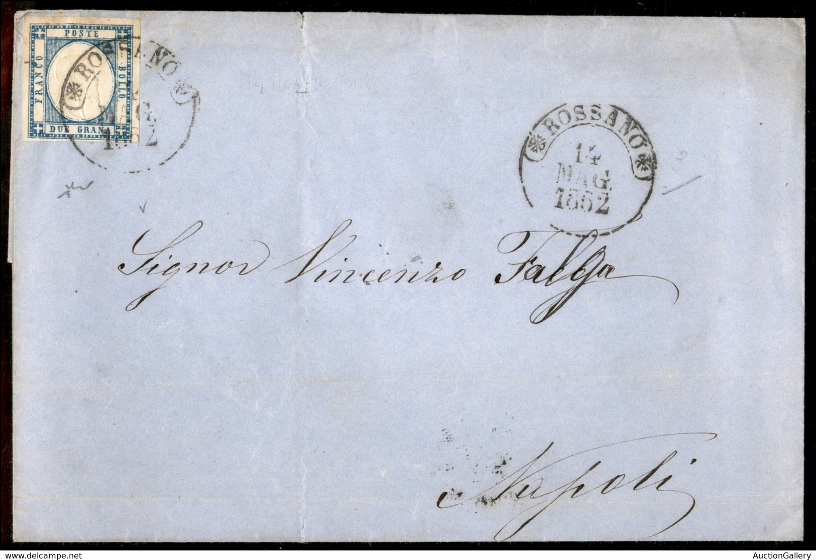 Antichi Stati Italiani - Province Napoletane - Annullamenti - Rossano - 2 Grana (20) Su Lettera Per Napoli Del 14.5.1862 - Other & Unclassified