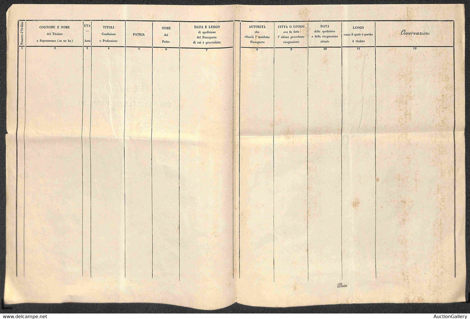 1854 (1 Febbraio) - Stati Parmensi/Affari Esteri - Circolare A Stampa Per Napoli Con Uniti Moduli Per Elenco Dei Viaggia - Otros & Sin Clasificación