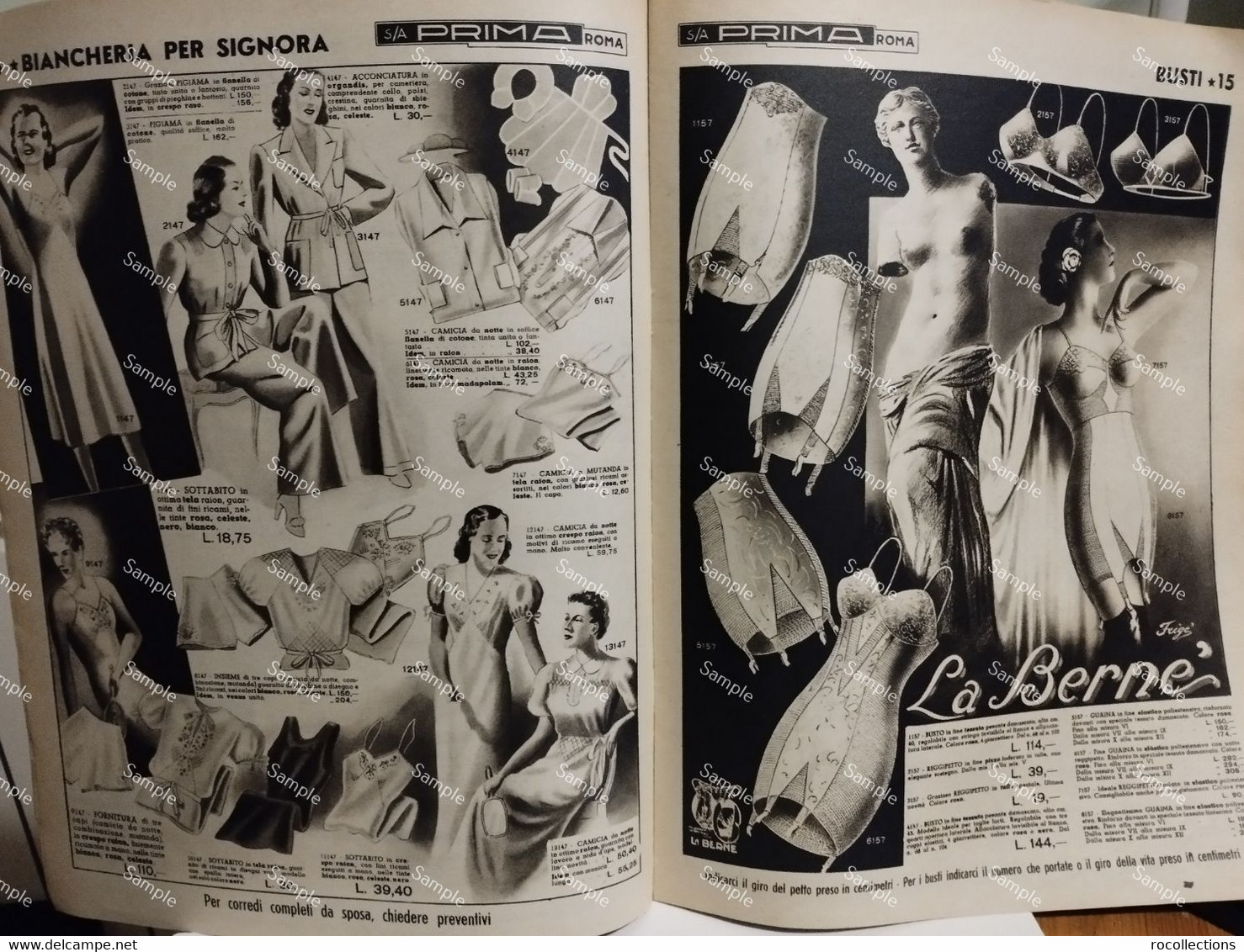 Italy Fashion Design Vogue Store Catalog. Italia PRIMA Negozio Catalogo Moda 1941-1942 Roma Via Nazionale - Mode