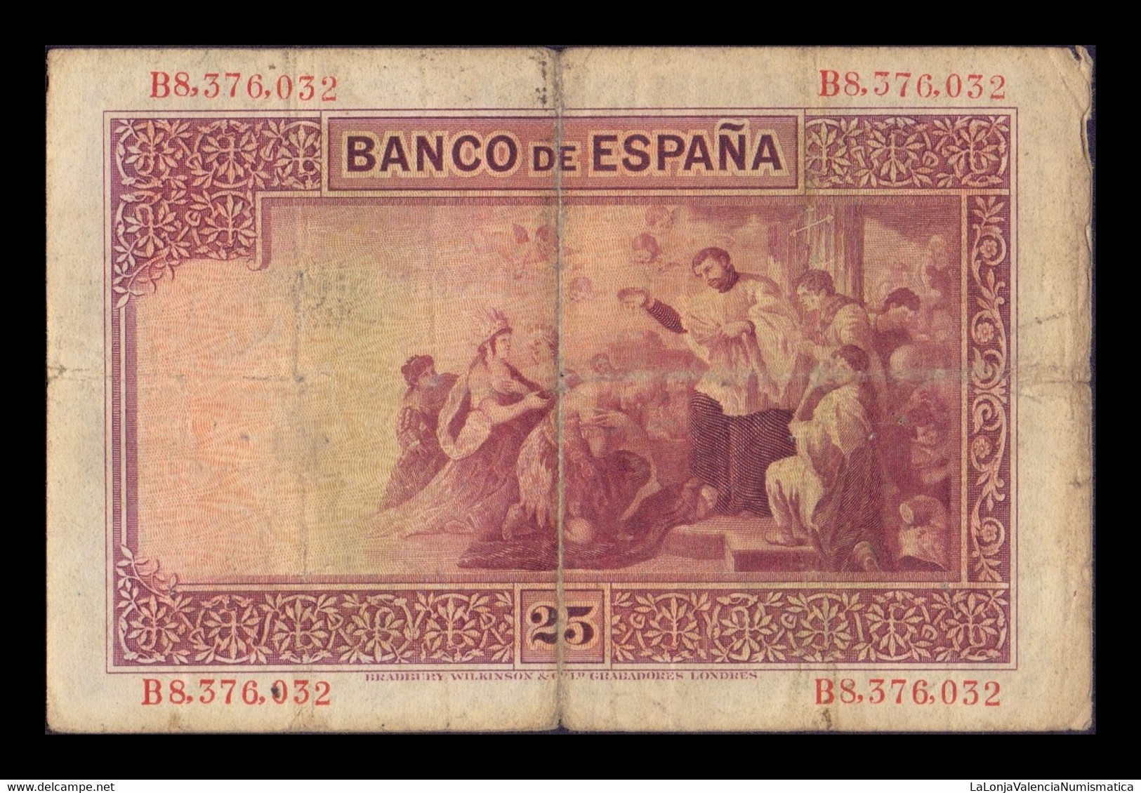 España Spain 25 Pesetas San Francisco Xavier 1926 Pick 71 T.032 BC F - 1-2-5-25 Pesetas