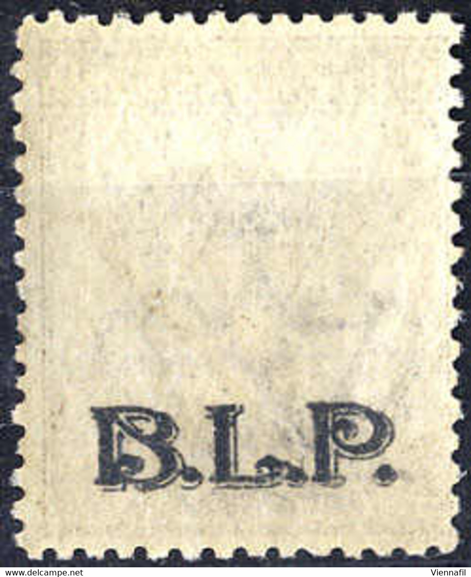 ** 1922/23, 40 Cent. Bruno Con Varietà Soprastampa Al Verso", Gomma Integra (Sass. 9Ad / 525,-) - Stamps For Advertising Covers (BLP)