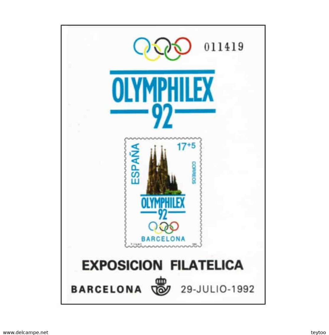 P0026# España 1992. PA. Olymphilex '92 (M) - ED 26 - Prove & Ristampe