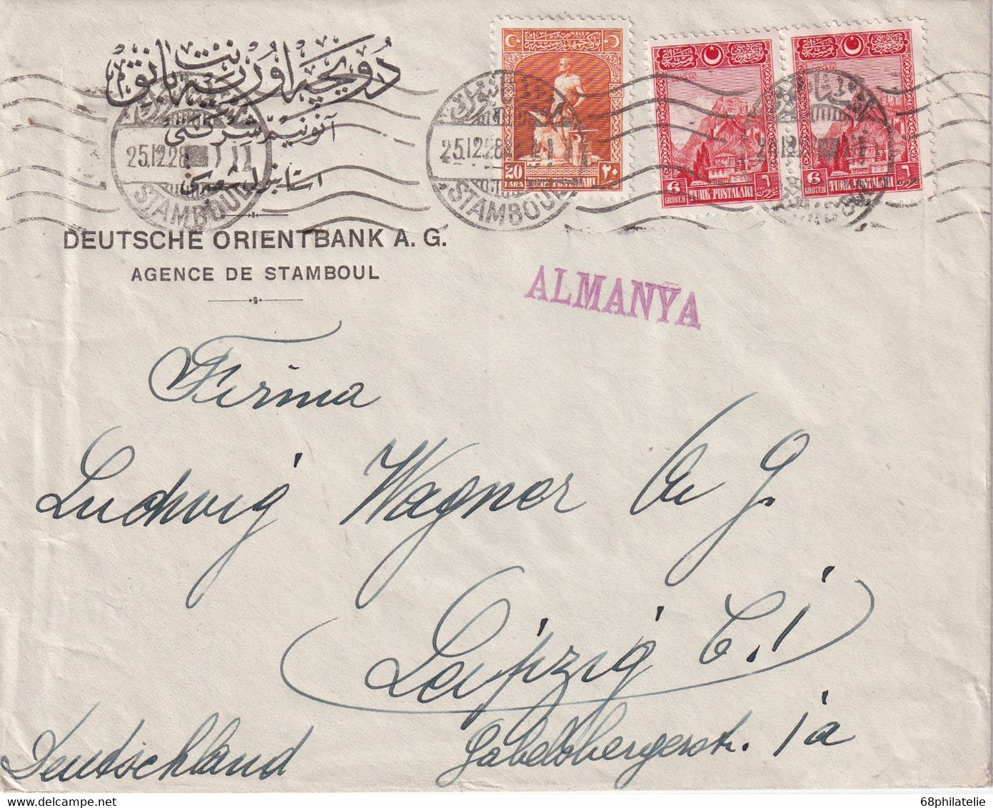 TURQUIE LETTRE DE STAMBOUL 1928 - Lettres & Documents