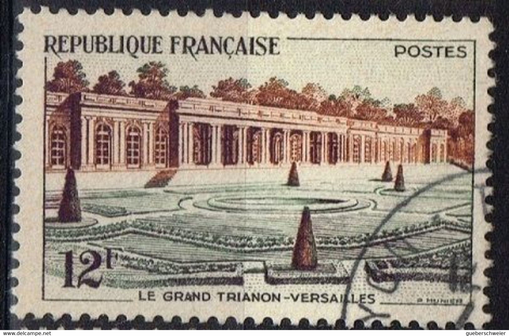 FR VAR 59 - FRANCE N° 1059 Obl. Variété Pelouse Grise Au Lieu De Vert - Usati