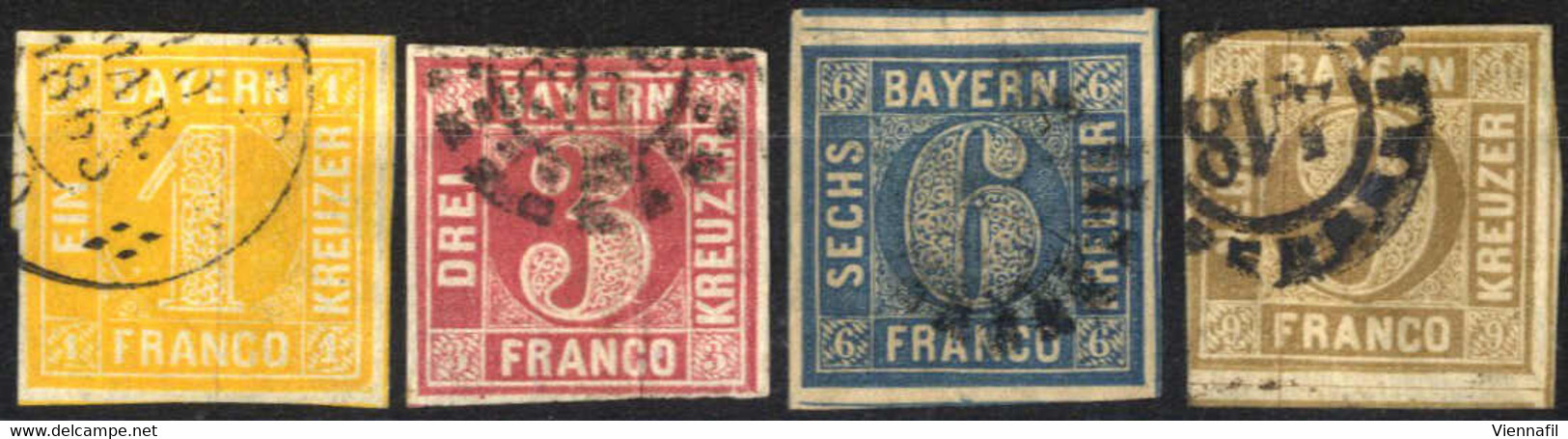 O 1862, Quadratausgabe, Kleinsatz 1, 3, 6, 9 Kr In Geänderten Farben, Gestempelt, Mi. 8-11 - Otros & Sin Clasificación