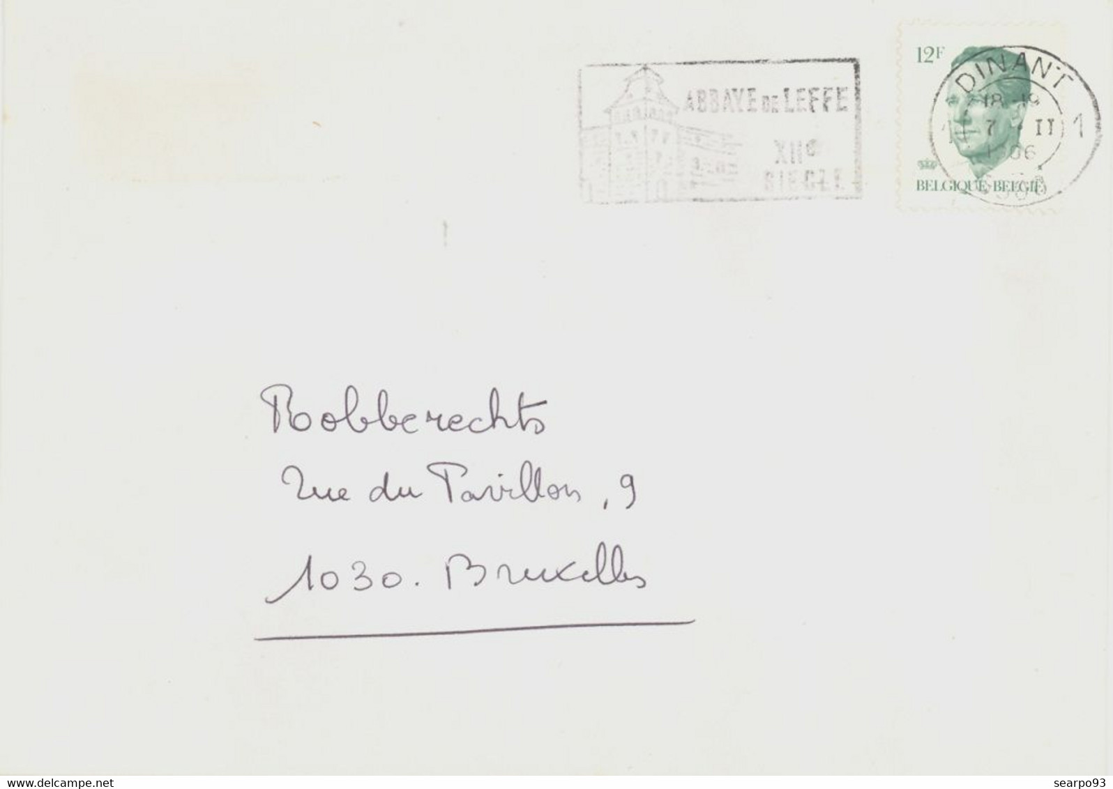 BELGIUM. POSTMARK LEFFE ABBEY. DINANT - Other & Unclassified