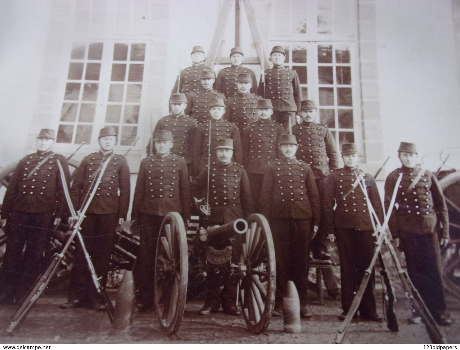 ♥️   XIXeme Photo 16 Eme Regiment MILITAIRE CANON VERS 1880 - Guerre, Militaire
