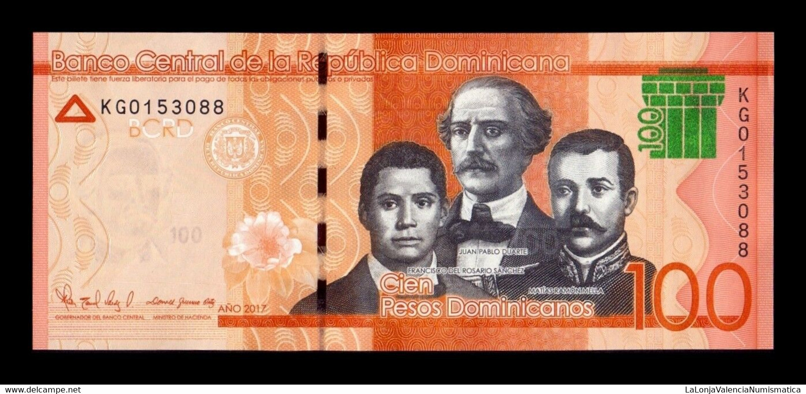 República Dominicana 100 Pesos Dominicanos 2017 Pick 190d SC UNC - Dominicaine