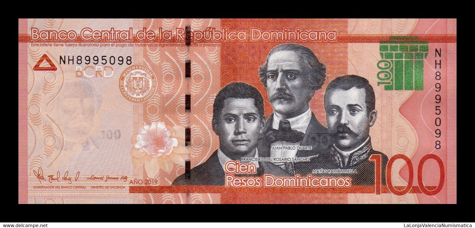 República Dominicana 100 Pesos Dominicanos 2019 Pick 190e SC UNC - Dominicaine