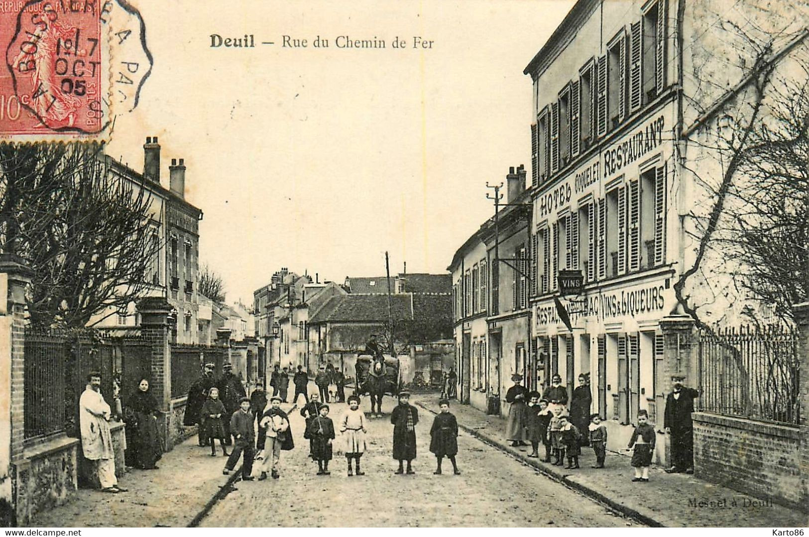 Deuil La Barre * 1905 * Débit De Tabac Tabacs TABAC Hôtel Restaurant COQUELET , Rue Du Chemin De Fer - Deuil La Barre