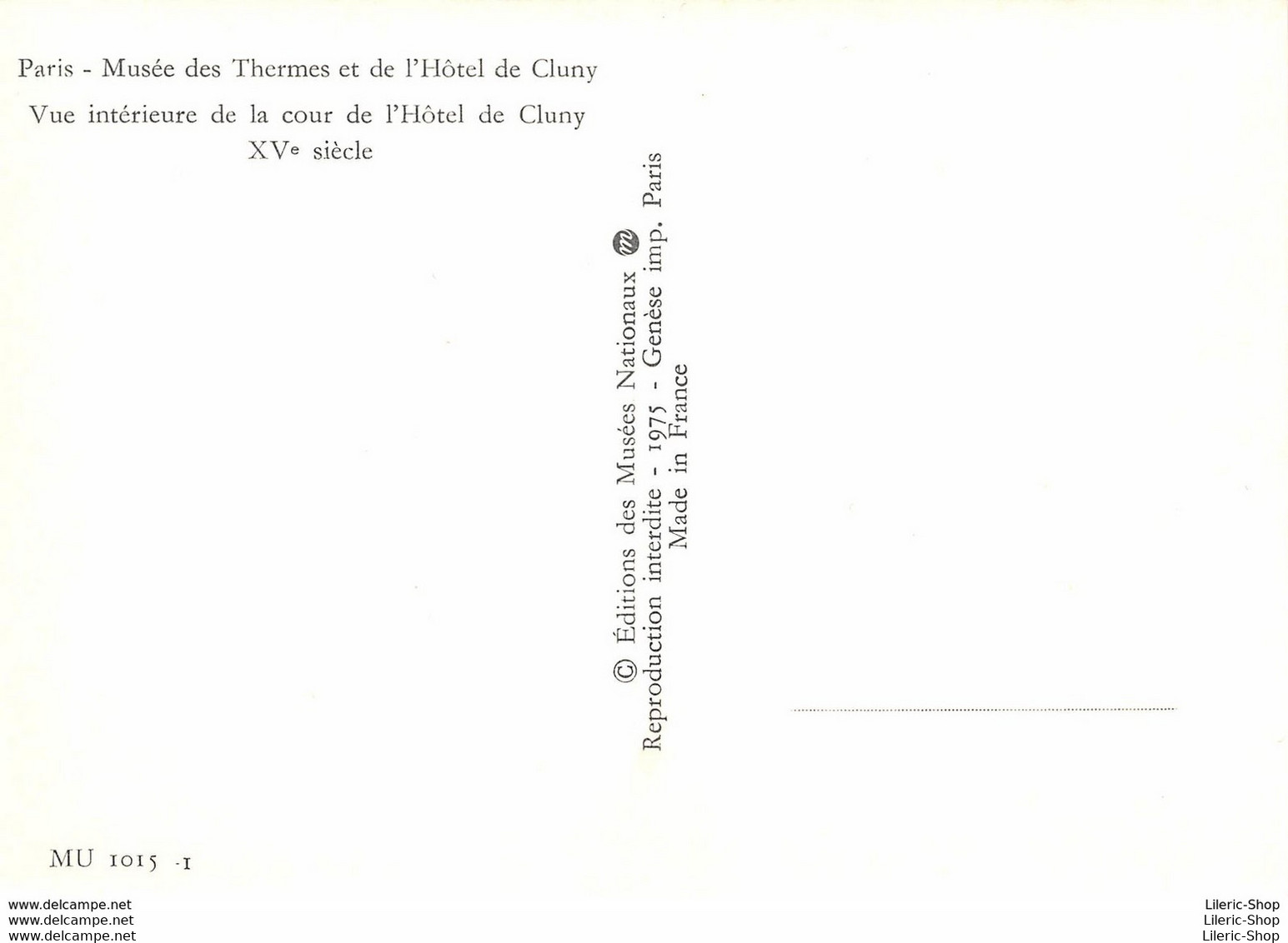 [75] PARIS - MUSÉE DES THERMES ET DE L'HÔTEL DE CLUNY -VUE INTÉRIEURE DE LA COUR - CPM ♥♥♥ - Musées