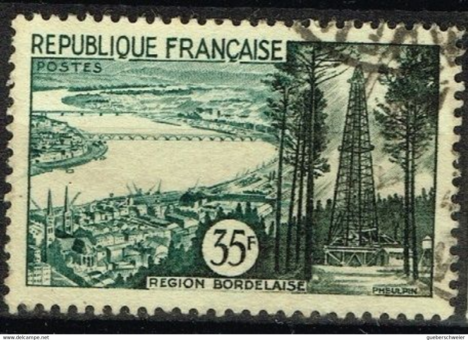 FR VAR 62 - FRANCE N° 1118 Obl. Variété Cadre Inférieur Effacé - Used Stamps