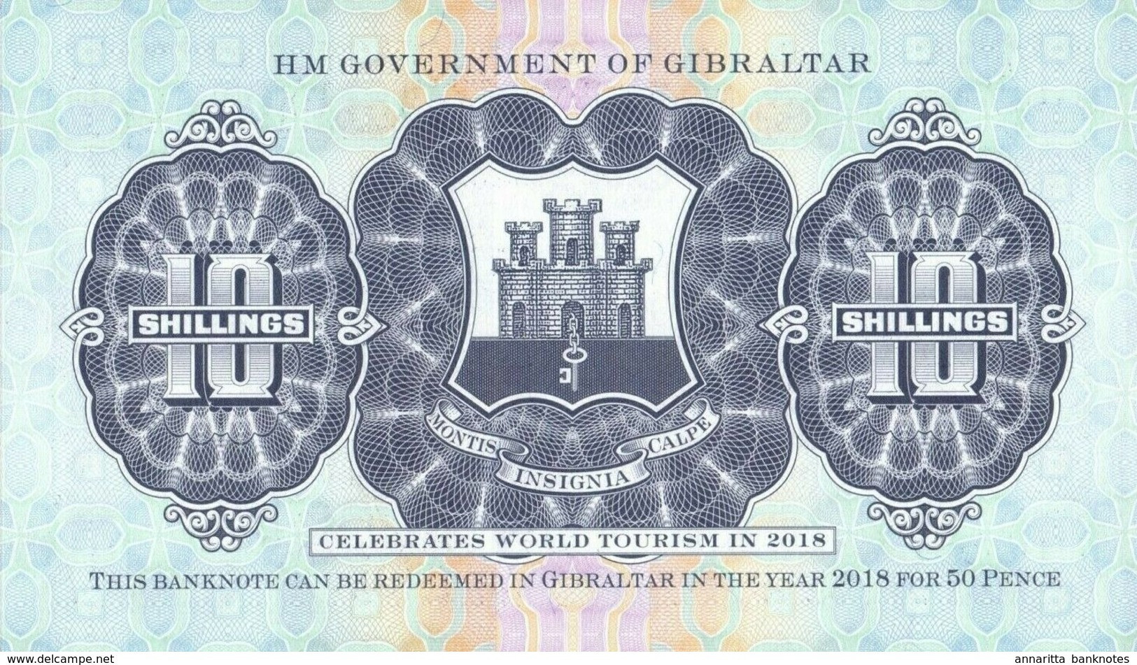 Gibraltar 10 Shillings 1934 (2018), UNC, P-W41a, GI 112a - Gibraltar