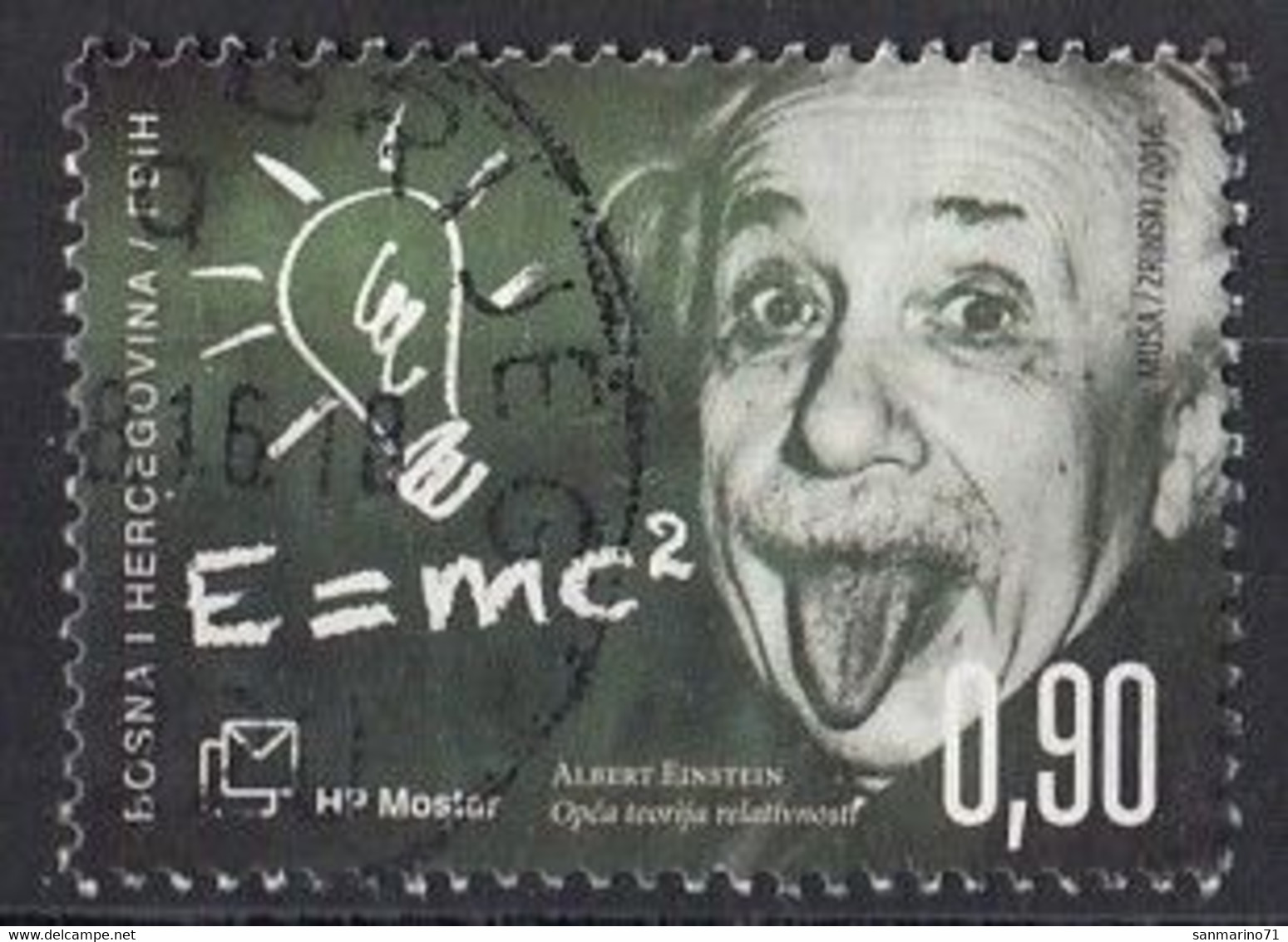 BOSNIA AND HERZEGOVINA HP Mostar 427,used,falc Hinged - Albert Einstein