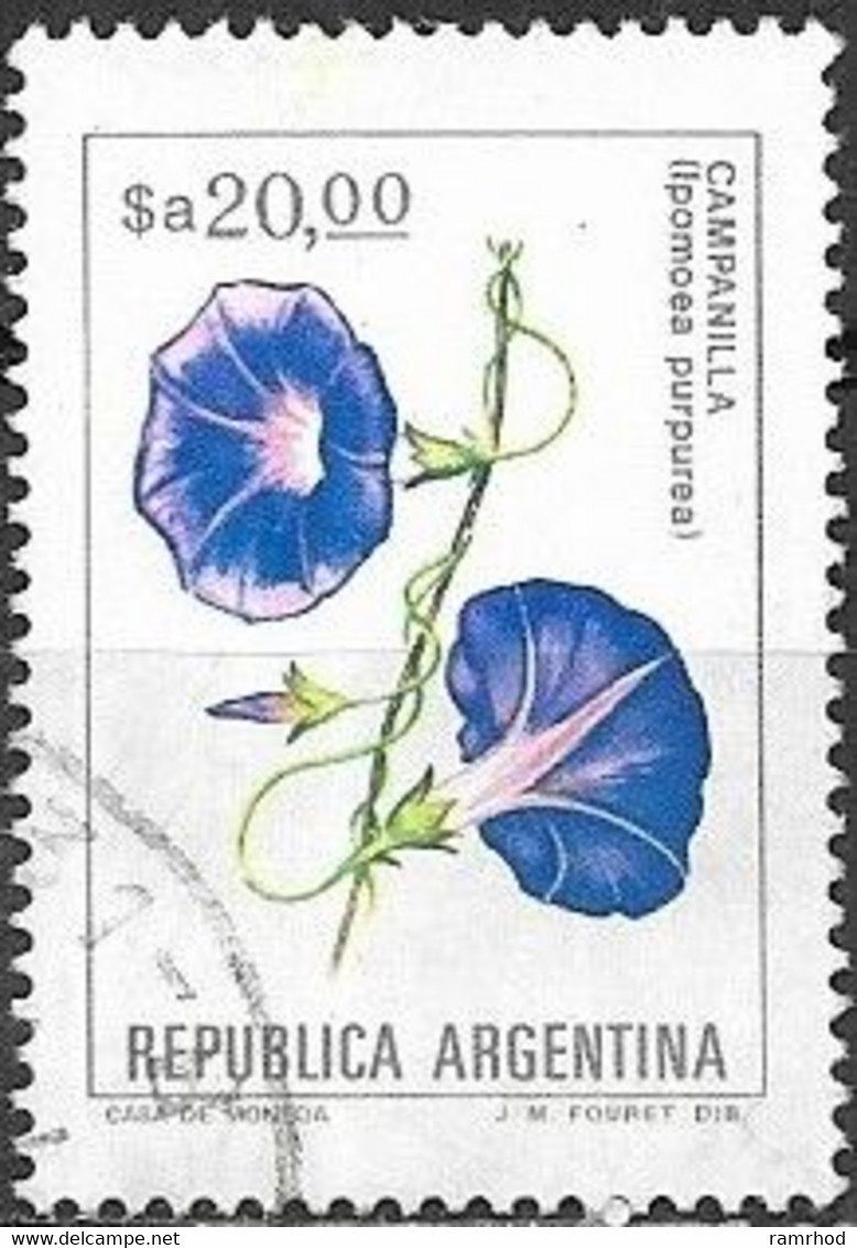 ARGENTINA 1983 Flowers - 20p. - Ipomoea Purpurea FU - Usados