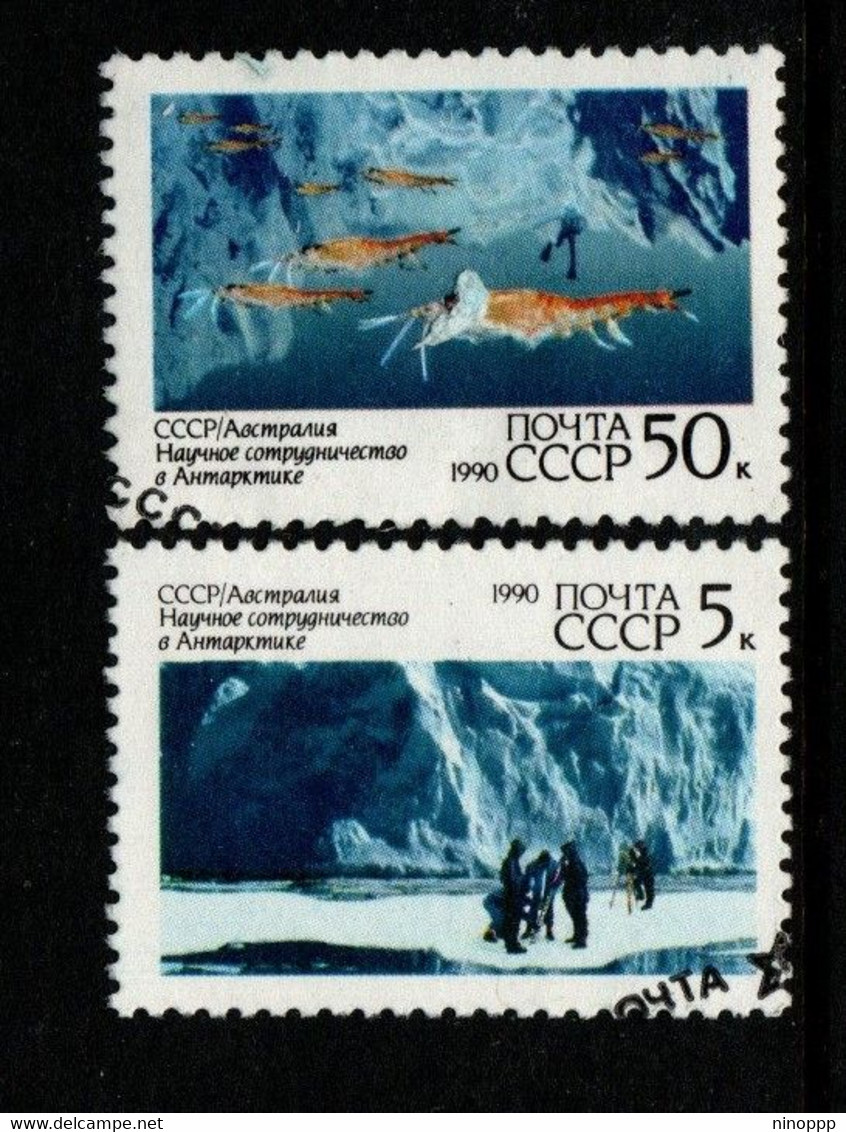 Russia SG 6151-52  1990 Scientific Co-operation In Antarctica,used - Used Stamps