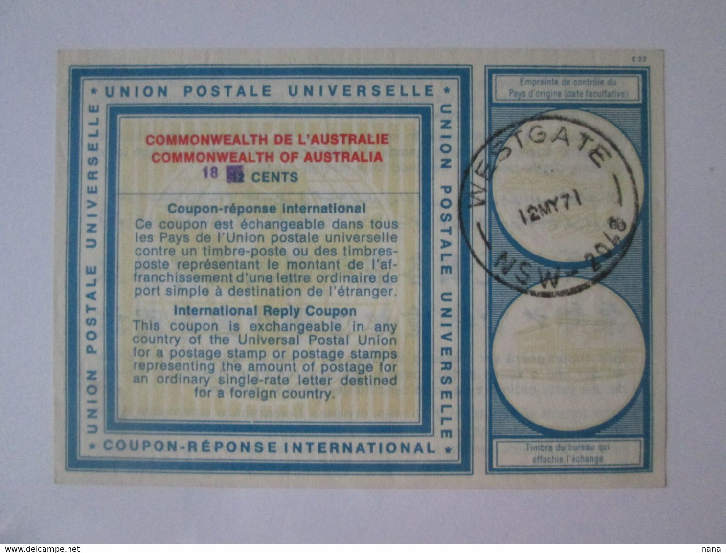 New Zealand Valued 18 Cents IRC-International Reply Coupon 1971,see Pictures - Neuseeland