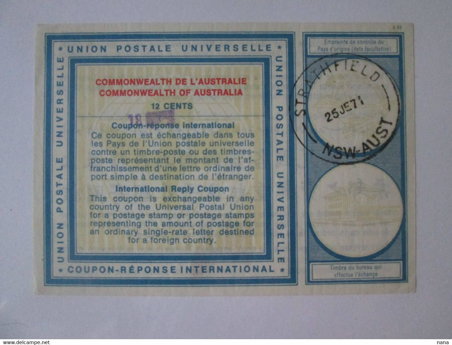 Australia Valued 18 Cents IRC-International Reply Coupon 1971,see Pictures - Other & Unclassified