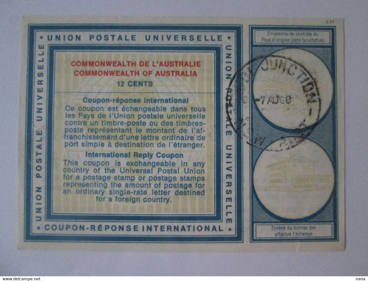 Australia Valued 12 Cents IRC-International Reply Coupon 1968,see Pictures - Other & Unclassified