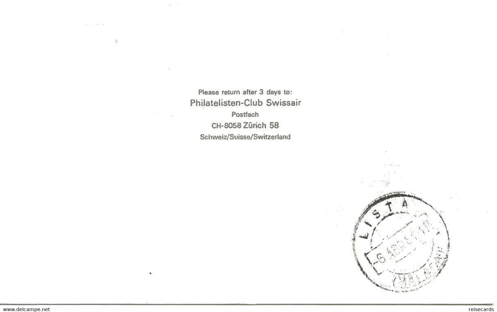 Liechtenstein: 1981 Swissair Air Mail Brief Zürich - Malaga (Direktflug) - Brieven En Documenten