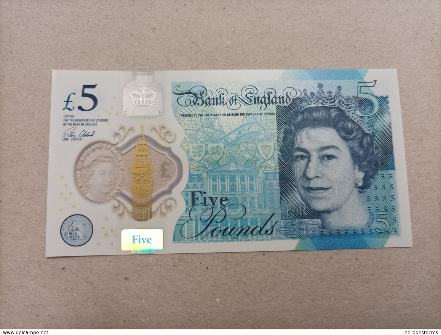 Billete De Inglaterra De 5 Libras, Año 2015, UNC - 5 Pounds