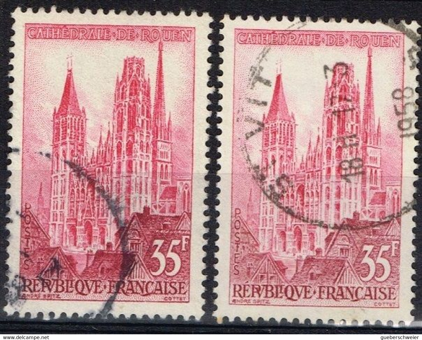 FR VAR 63 - FRANCE N° 1129 Obl. Variété De Teintes - Used Stamps