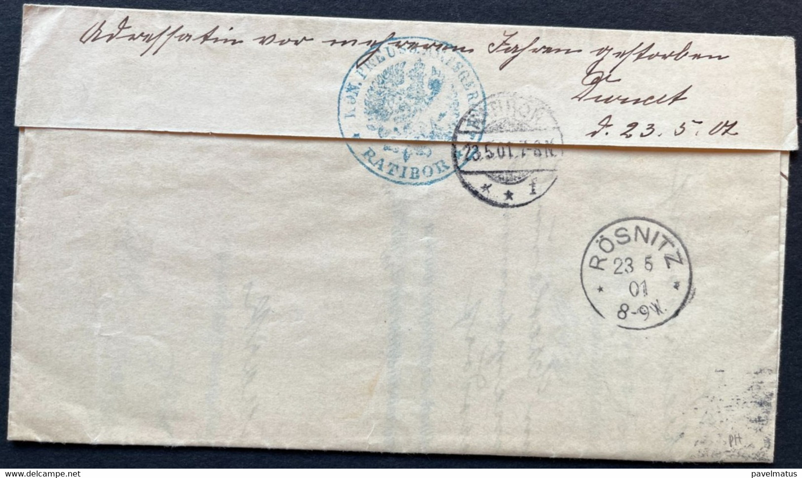 Poland  1901 German Period   Official Cover Ratibor  22.5.1901 - Covers & Documents